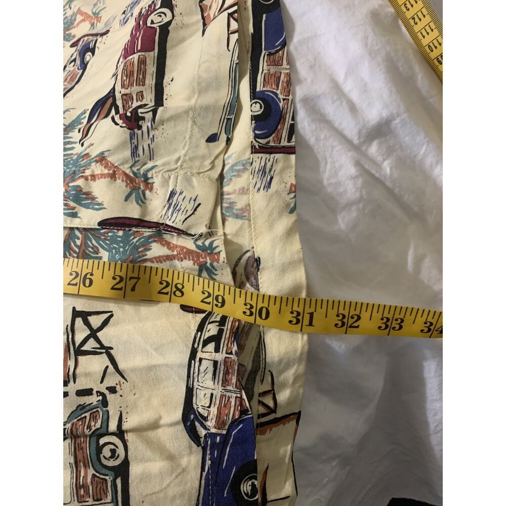 Hawaiian Shirt Tiki Aloha Hawaii Classic Cars Surfboards Palm Trees XL Vintage - Picture 5 of 7